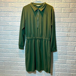 NWOT Olive Green Collared Tee Shirt Dress Size Large